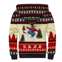 All I Want For Christmas Is Skiing Christmas Sherpa Hoodie Xmas Holiday Patterns - Wonder Print Shop