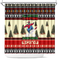 All I Want For Christmas Is Skiing Christmas Shower Curtain Xmas Holiday Patterns - Wonder Print Shop