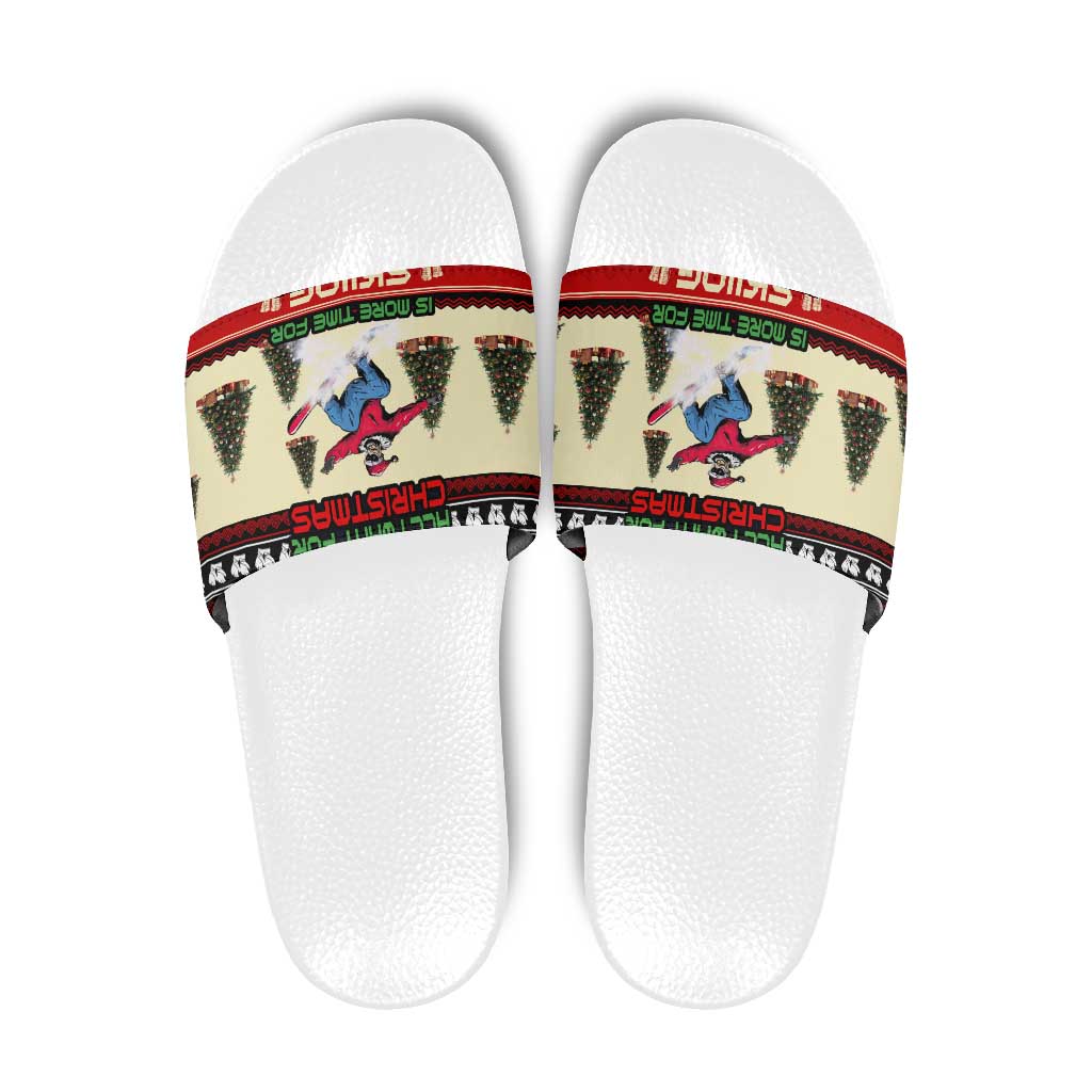 All I Want For Christmas Is Skiing Christmas Slide Sandals Xmas Holiday Patterns - Wonder Print Shop