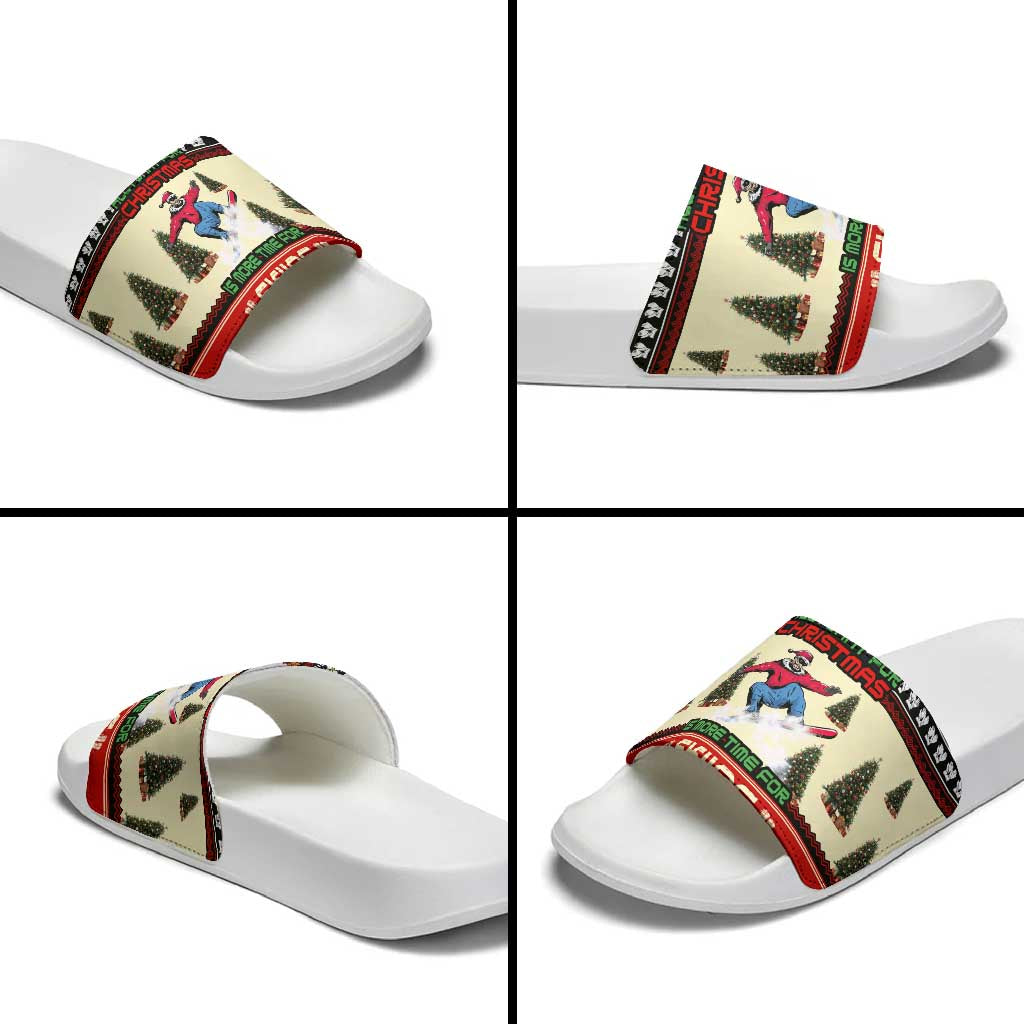 All I Want For Christmas Is Skiing Christmas Slide Sandals Xmas Holiday Patterns - Wonder Print Shop