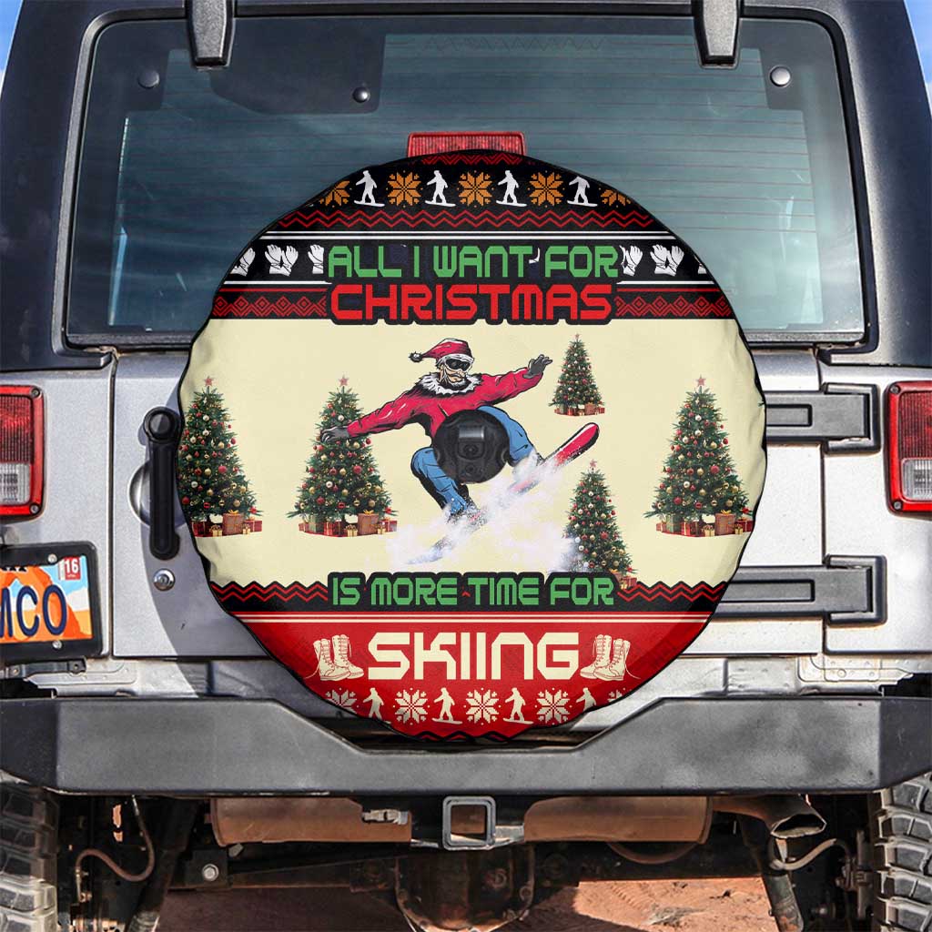 All I Want For Christmas Is Skiing Christmas Spare Tire Cover Xmas Holiday Patterns - Wonder Print Shop