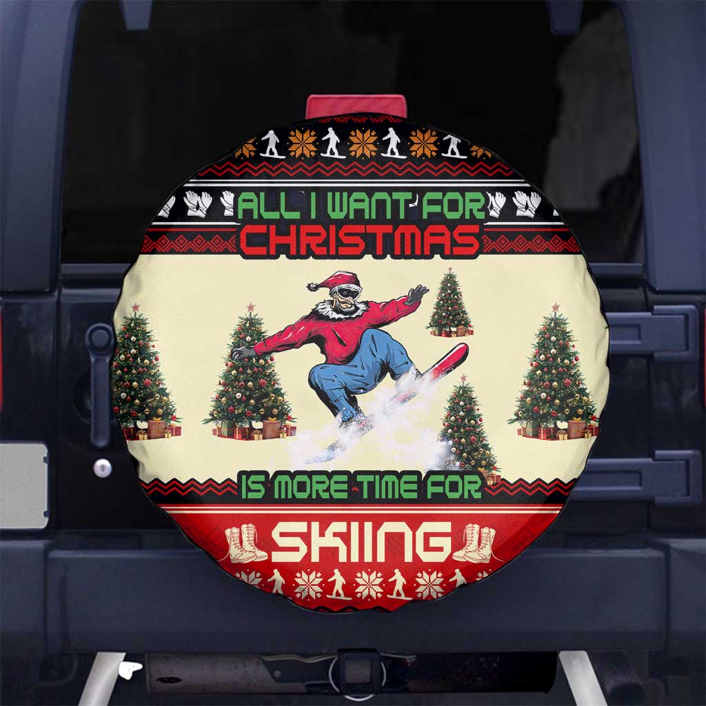 All I Want For Christmas Is Skiing Christmas Spare Tire Cover Xmas Holiday Patterns - Wonder Print Shop