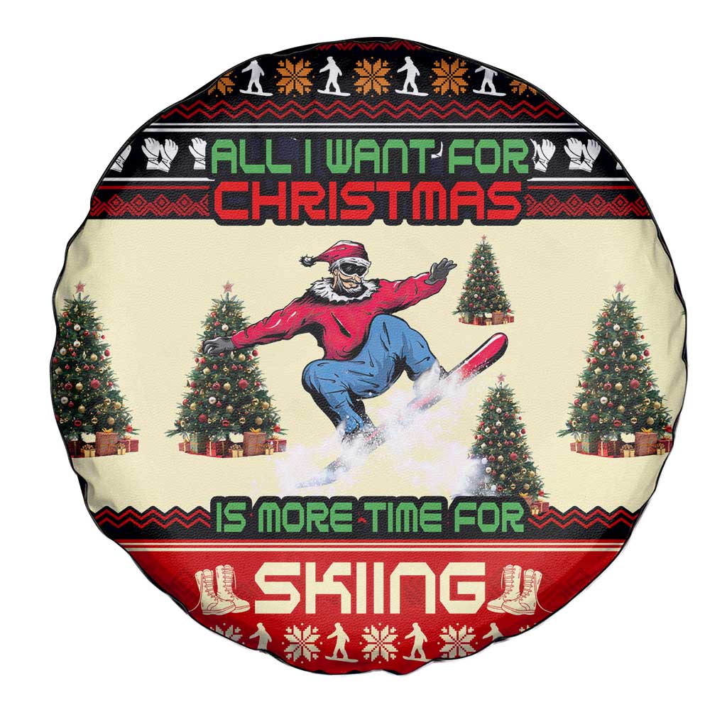 All I Want For Christmas Is Skiing Christmas Spare Tire Cover Xmas Holiday Patterns - Wonder Print Shop