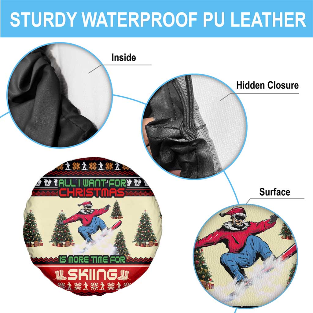 All I Want For Christmas Is Skiing Christmas Spare Tire Cover Xmas Holiday Patterns - Wonder Print Shop