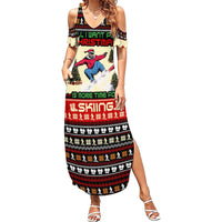 All I Want For Christmas Is Skiing Christmas Summer Maxi Dress Xmas Holiday Patterns - Wonder Print Shop