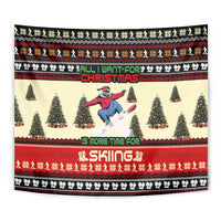 All I Want For Christmas Is Skiing Christmas Tapestry Xmas Holiday Patterns - Wonder Print Shop