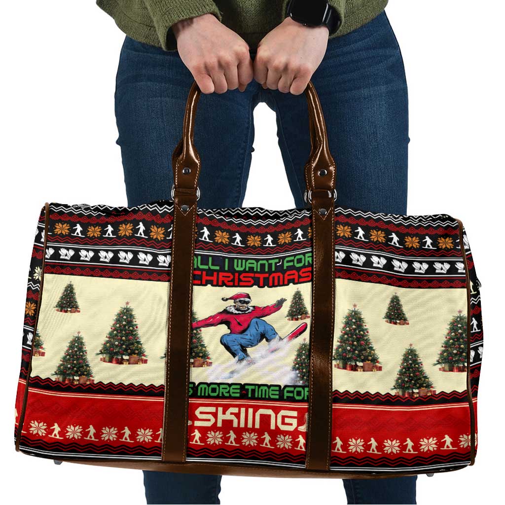 All I Want For Christmas Is Skiing Christmas Travel Bag Xmas Holiday Patterns - Wonder Print Shop