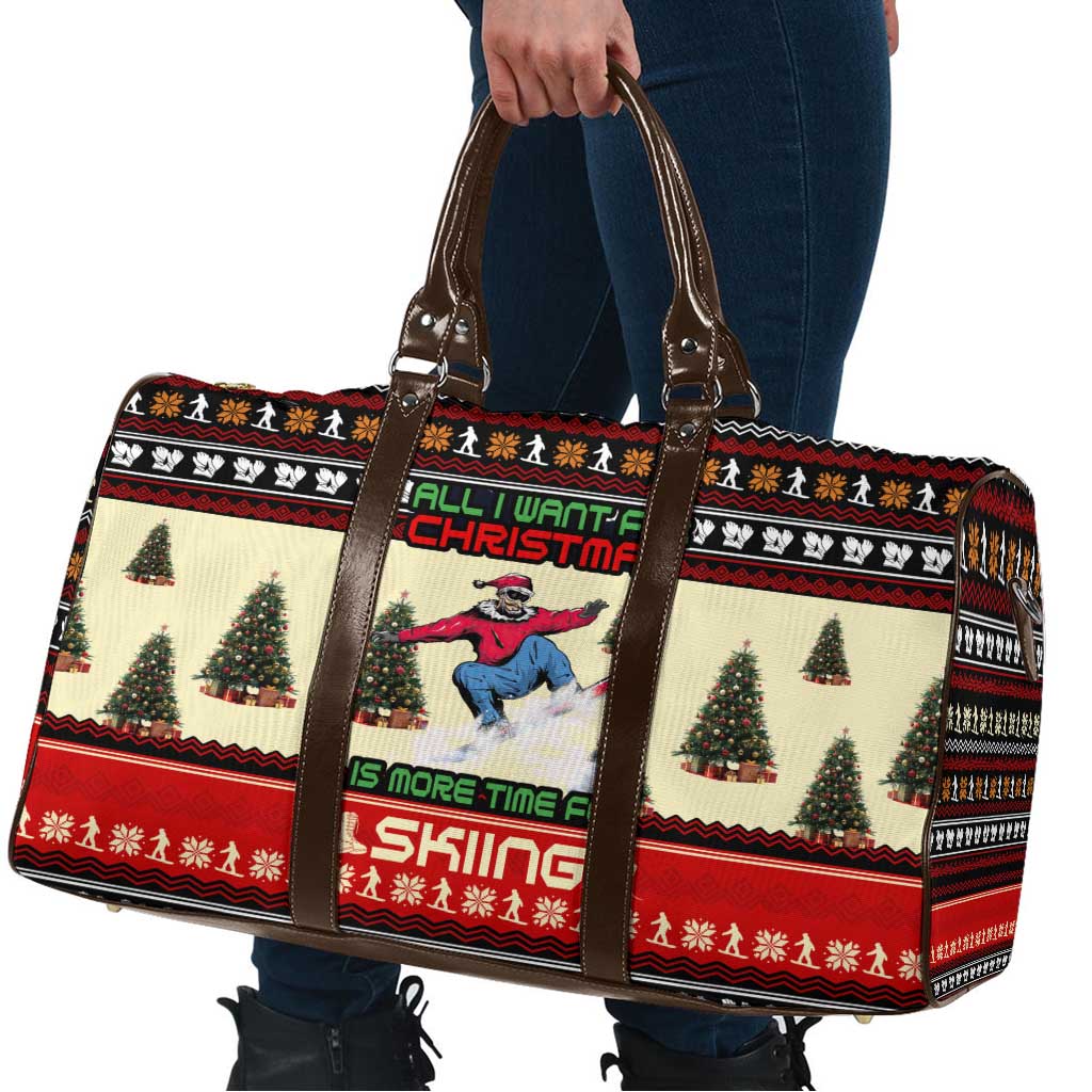 All I Want For Christmas Is Skiing Christmas Travel Bag Xmas Holiday Patterns - Wonder Print Shop