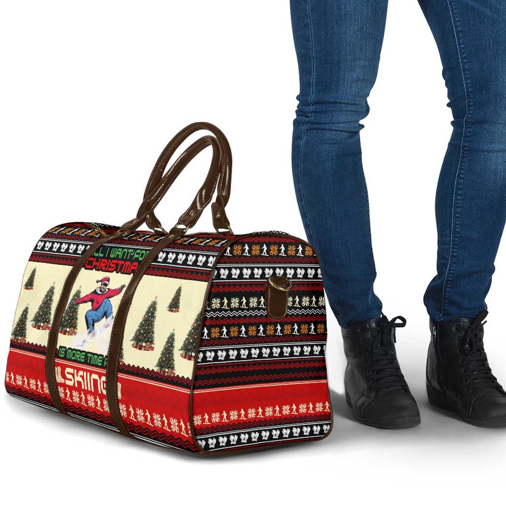 All I Want For Christmas Is Skiing Christmas Travel Bag Xmas Holiday Patterns - Wonder Print Shop