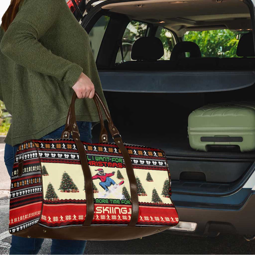 All I Want For Christmas Is Skiing Christmas Travel Bag Xmas Holiday Patterns - Wonder Print Shop