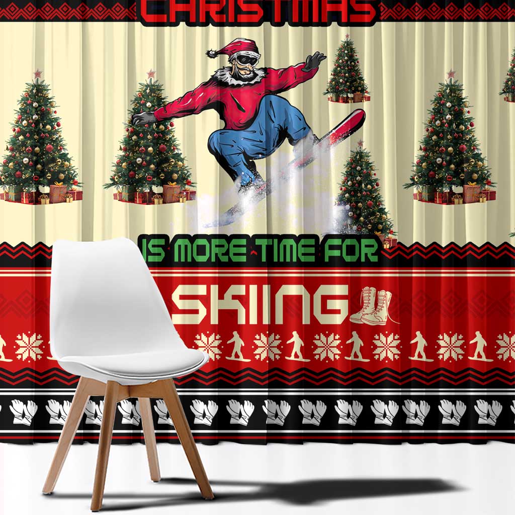 All I Want For Christmas Is Skiing Christmas Window Curtain Xmas Holiday Patterns - Wonder Print Shop