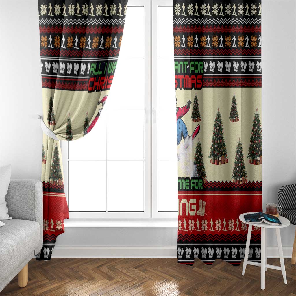 All I Want For Christmas Is Skiing Christmas Window Curtain Xmas Holiday Patterns - Wonder Print Shop