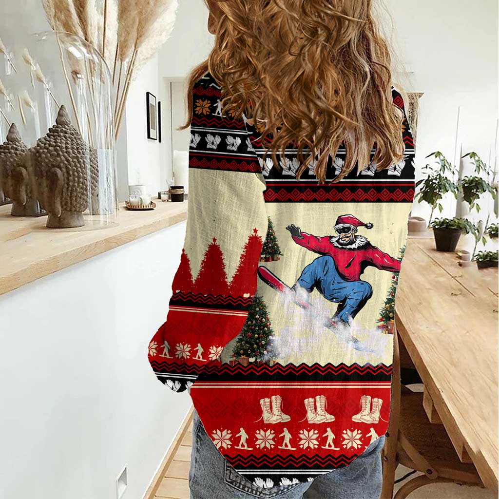 All I Want For Christmas Is Skiing Christmas Women Casual Shirt Xmas Holiday Patterns - Wonder Print Shop