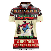 All I Want For Christmas Is Skiing Christmas Women Polo Shirt Xmas Holiday Patterns - Wonder Print Shop