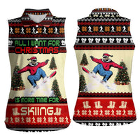 All I Want For Christmas Is Skiing Christmas Women Sleeveless Polo Shirt Xmas Holiday Patterns - Wonder Print Shop