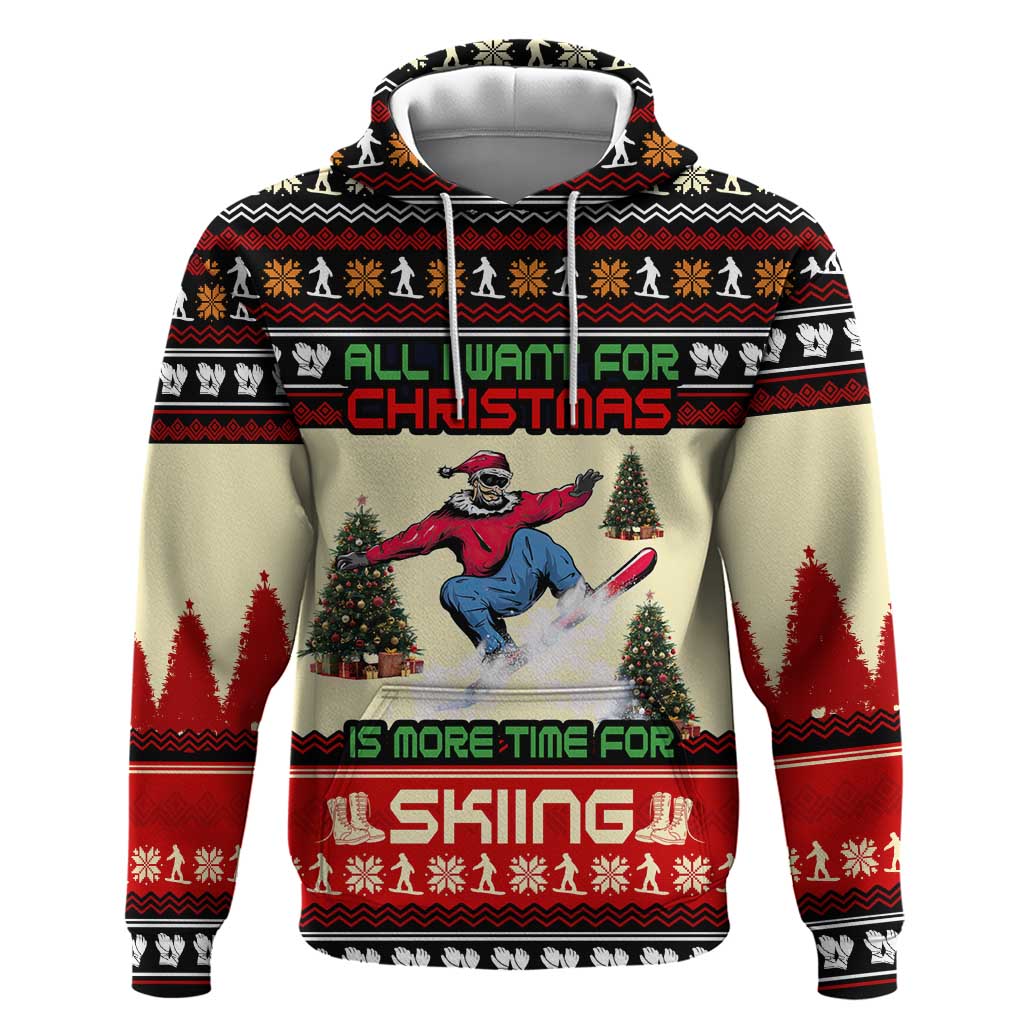 All I Want For Christmas Is Skiing Christmas Zip Hoodie Xmas Holiday Patterns - Wonder Print Shop