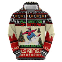 All I Want For Christmas Is Skiing Christmas Zip Hoodie Xmas Holiday Patterns - Wonder Print Shop