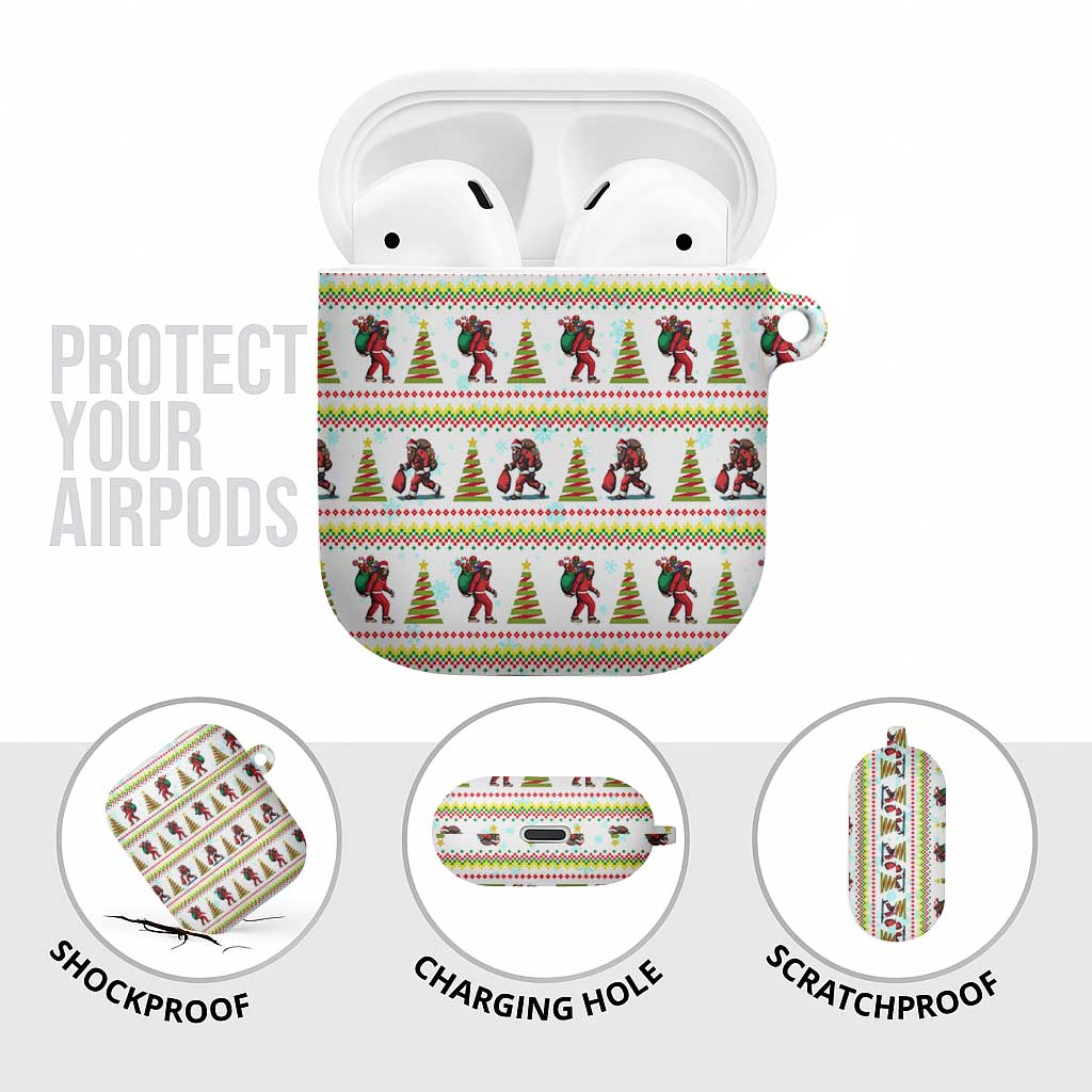 Amazing Bigfoot Christmas AirPods Case Xmas Holiday Patterns - Wonder Print Shop
