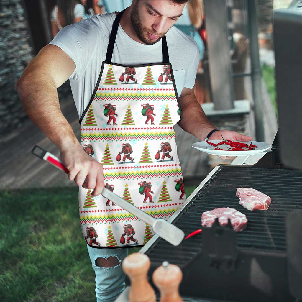 Amazing Bigfoot Christmas Apron Xmas Holiday Patterns - Wonder Print Shop