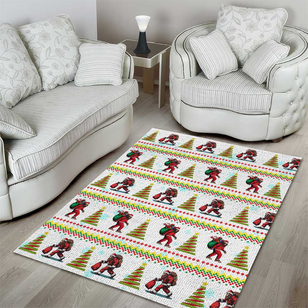 Amazing Bigfoot Christmas Area Rug Xmas Holiday Patterns - Wonder Print Shop