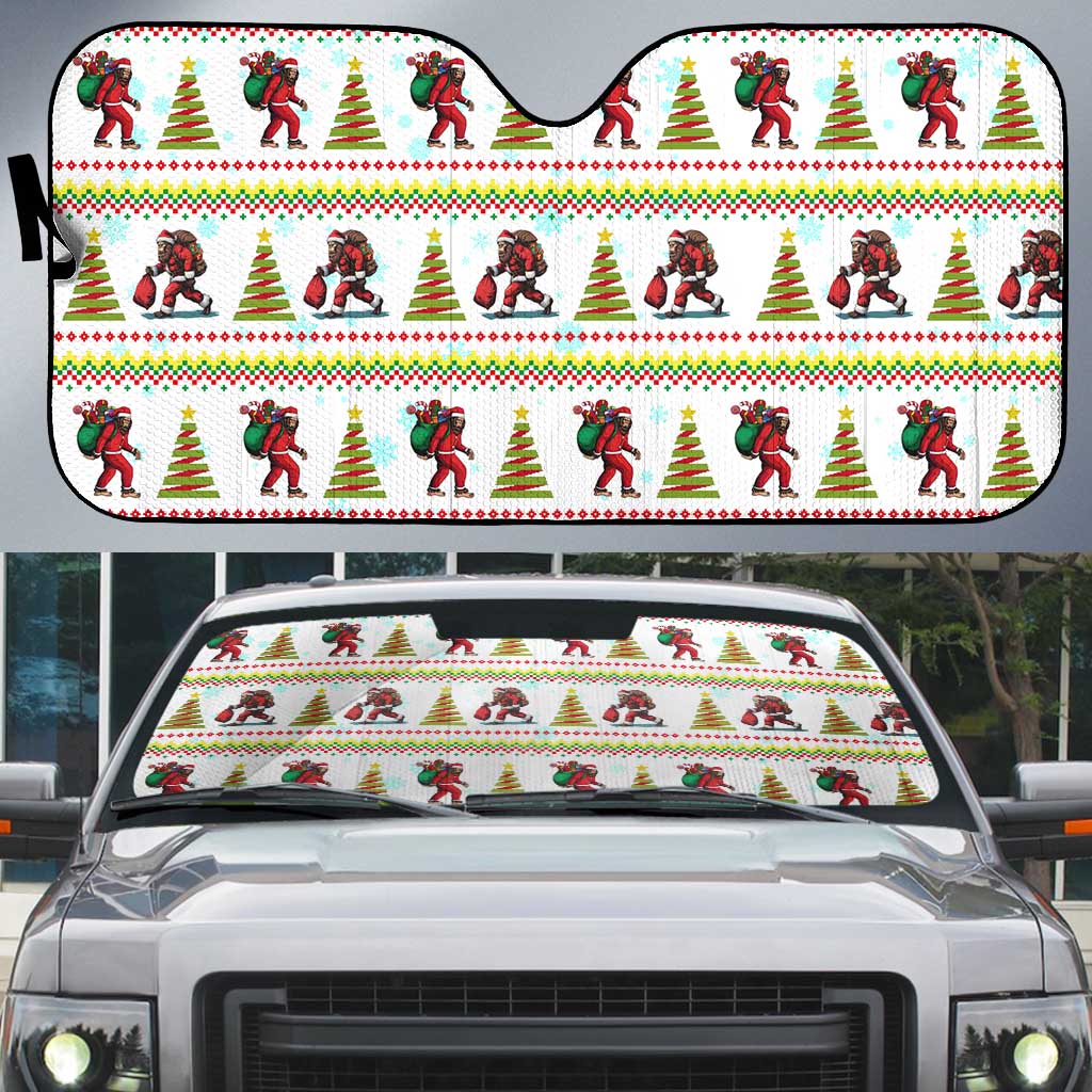 Amazing Bigfoot Christmas Auto Sun Shade Xmas Holiday Patterns - Wonder Print Shop