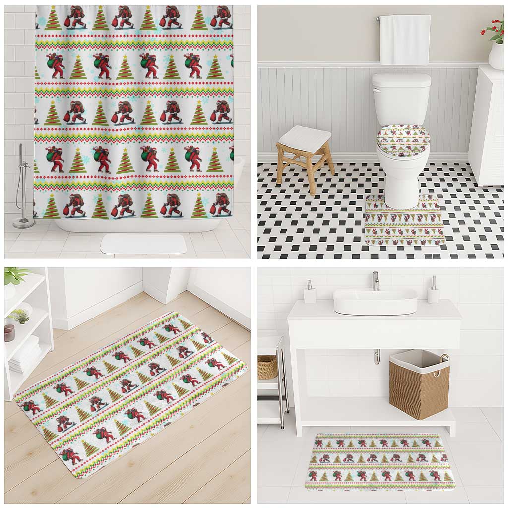 Amazing Bigfoot Christmas Bathroom Set Xmas Holiday Patterns - Wonder Print Shop