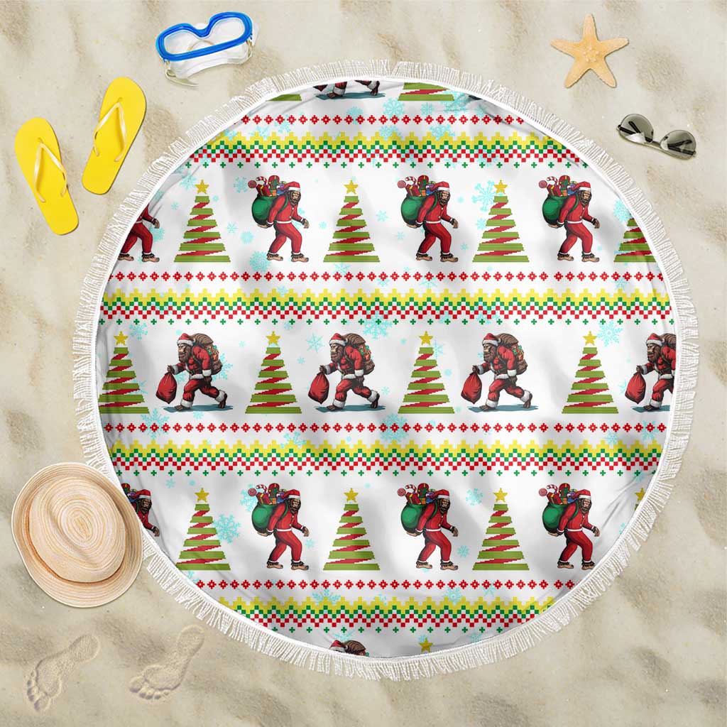 Amazing Bigfoot Christmas Beach Blanket Xmas Holiday Patterns - Wonder Print Shop