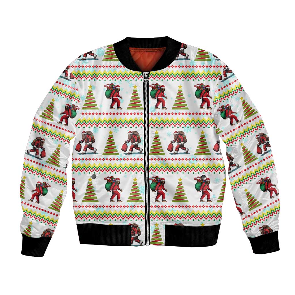 Amazing Bigfoot Christmas Bomber Jacket Xmas Holiday Patterns - Wonder Print Shop