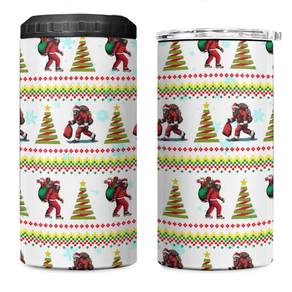 Amazing Bigfoot Christmas 4 in 1 Can Cooler Tumbler Xmas Holiday Patterns - Wonder Print Shop