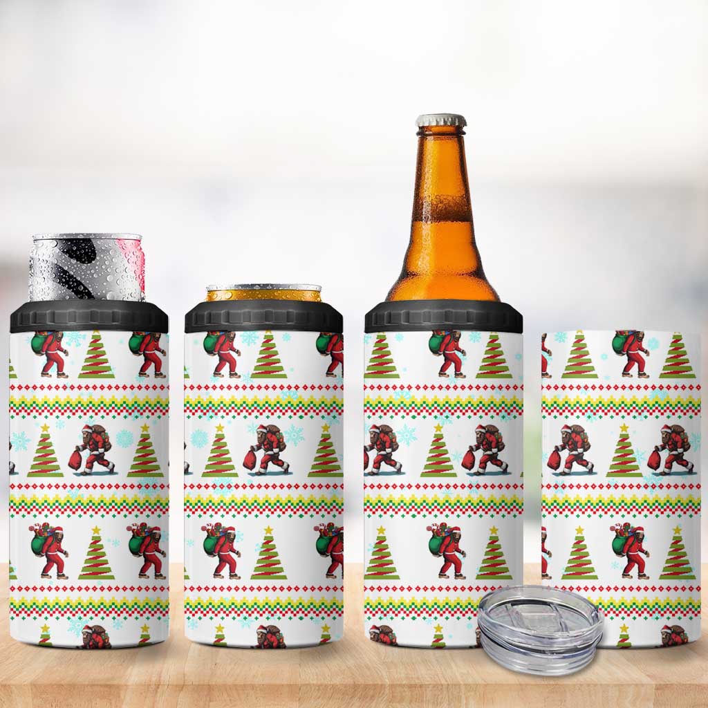 Amazing Bigfoot Christmas 4 in 1 Can Cooler Tumbler Xmas Holiday Patterns - Wonder Print Shop