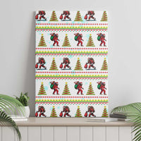 Amazing Bigfoot Christmas Canvas Wall Art Xmas Holiday Patterns - Wonder Print Shop