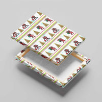 Amazing Bigfoot Christmas Canvas Wall Art Xmas Holiday Patterns - Wonder Print Shop