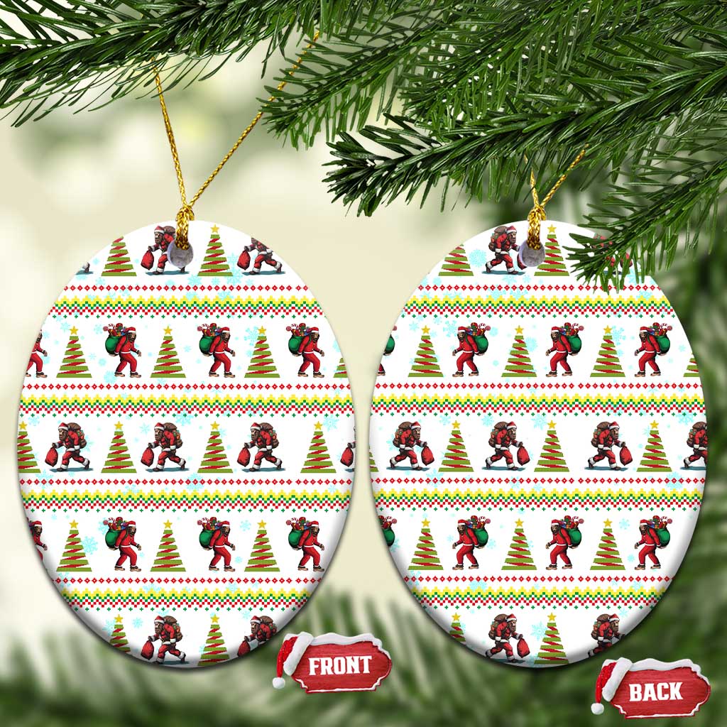Amazing Bigfoot Christmas Ceramic Ornament Xmas Holiday Patterns - Wonder Print Shop