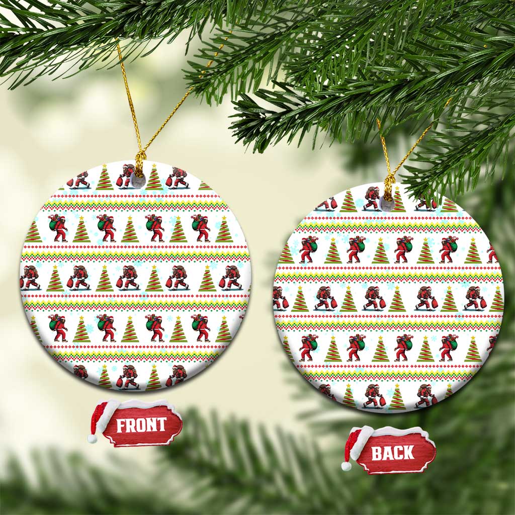 Amazing Bigfoot Christmas Ceramic Ornament Xmas Holiday Patterns - Wonder Print Shop