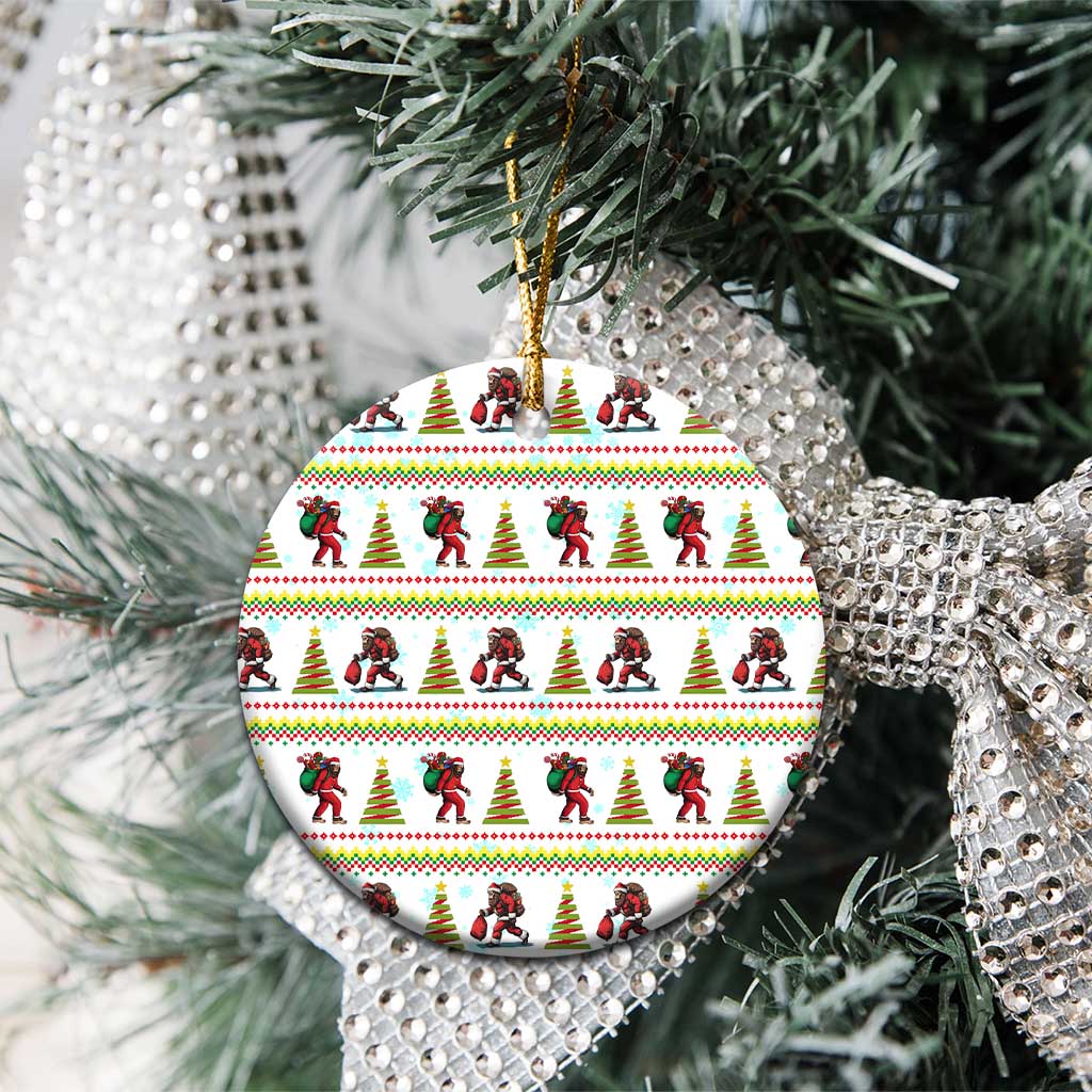 Amazing Bigfoot Christmas Ceramic Ornament Xmas Holiday Patterns - Wonder Print Shop