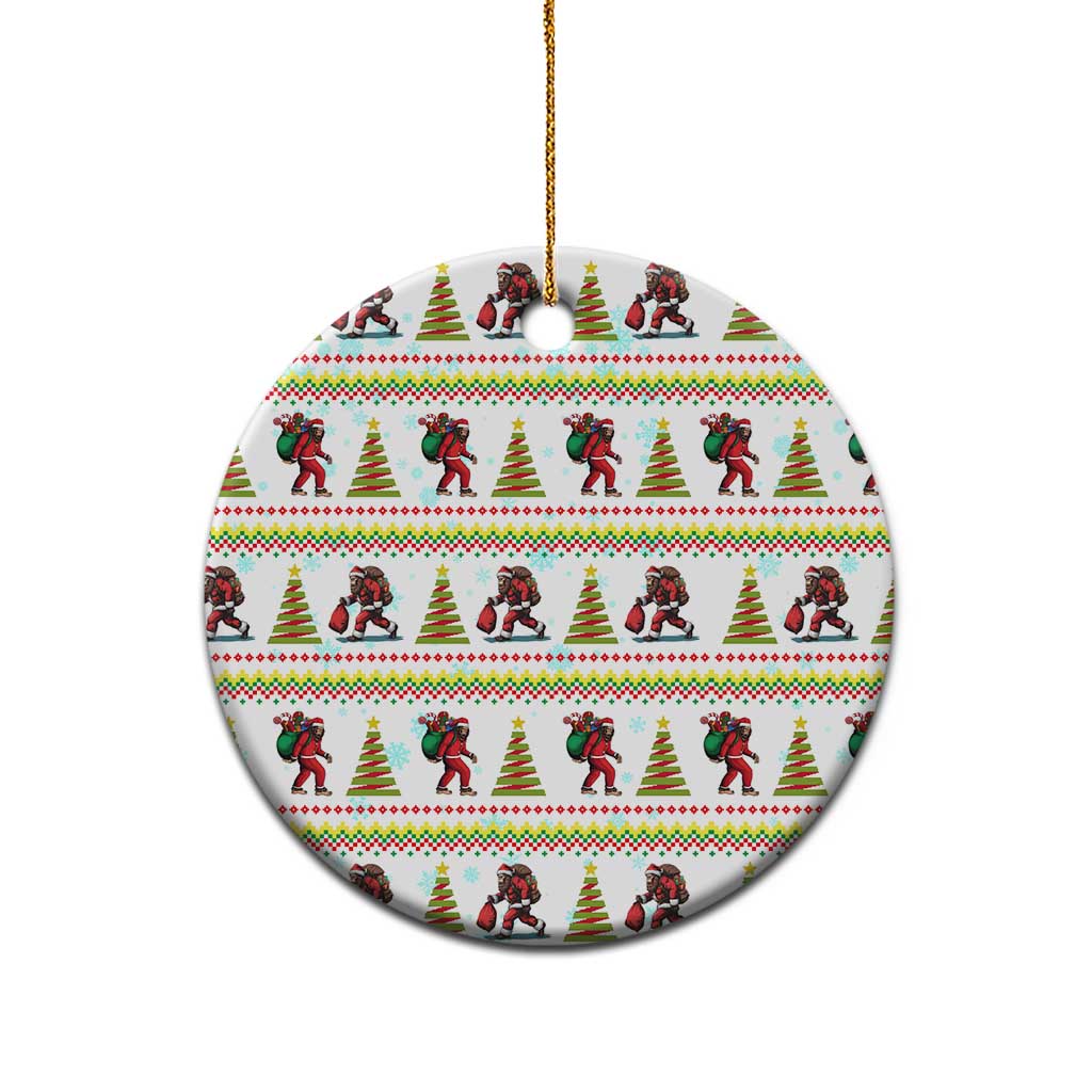 Amazing Bigfoot Christmas Ceramic Ornament Xmas Holiday Patterns - Wonder Print Shop