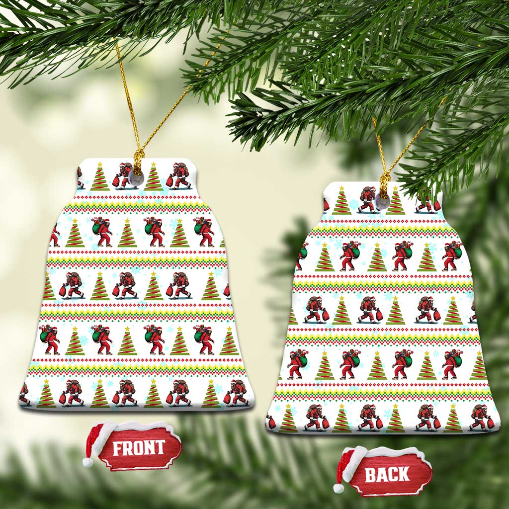 Amazing Bigfoot Christmas Ceramic Ornament Xmas Holiday Patterns - Wonder Print Shop