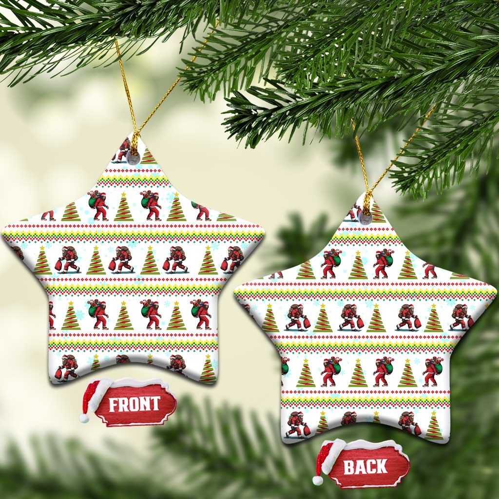 Amazing Bigfoot Christmas Ceramic Ornament Xmas Holiday Patterns - Wonder Print Shop