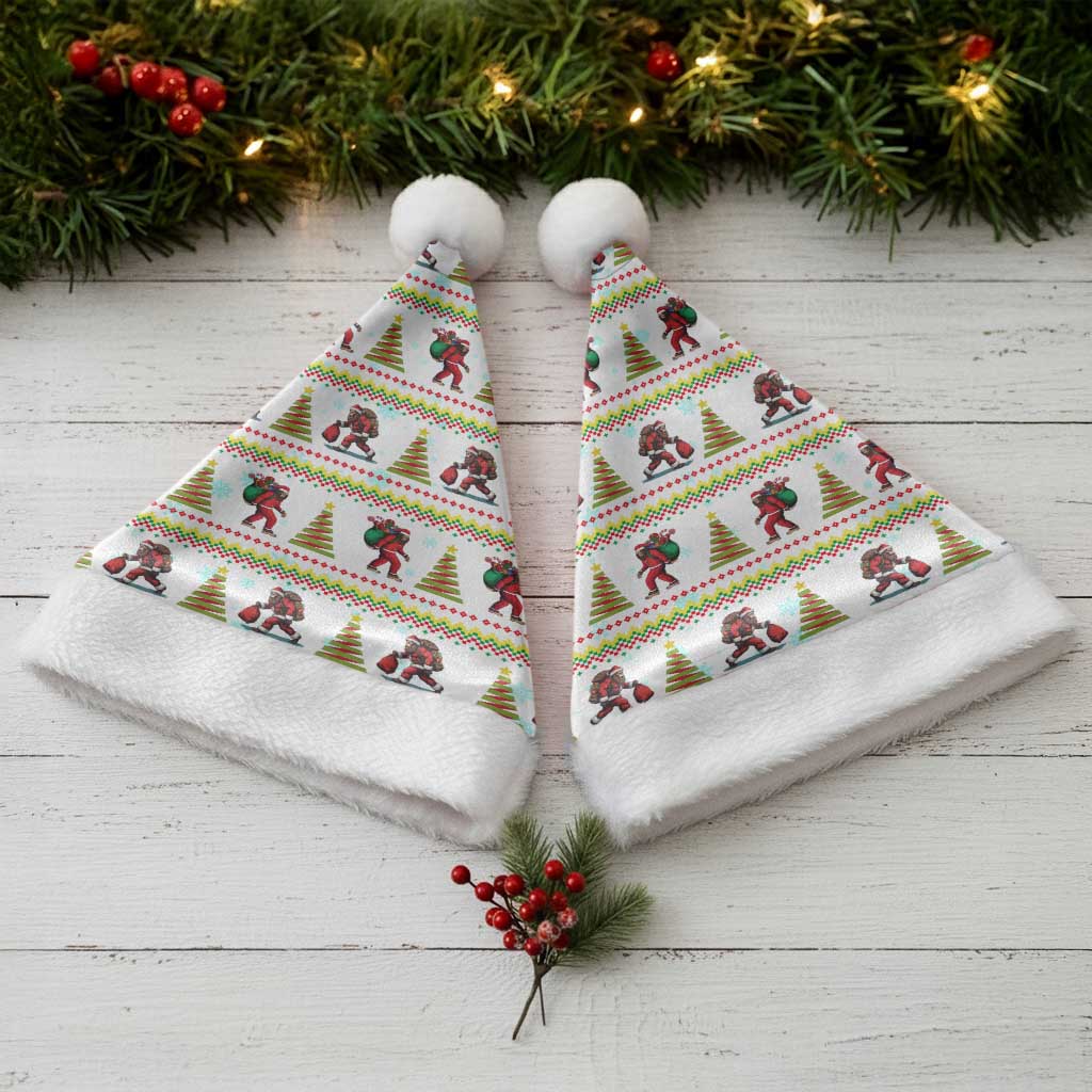Amazing Bigfoot Christmas Santa Hat Xmas Holiday Patterns - Wonder Print Shop