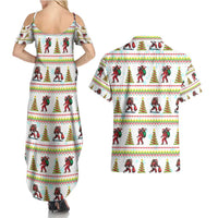 Amazing Bigfoot Christmas Couples Matching Summer Maxi Dress and Hawaiian Shirt Xmas Holiday Patterns - Wonder Print Shop