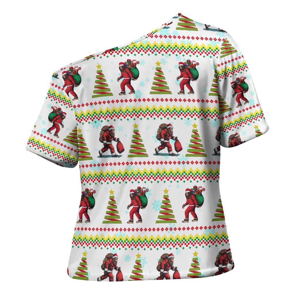 Amazing Bigfoot Christmas Cross Shoulder Shirt Xmas Holiday Patterns - Wonder Print Shop