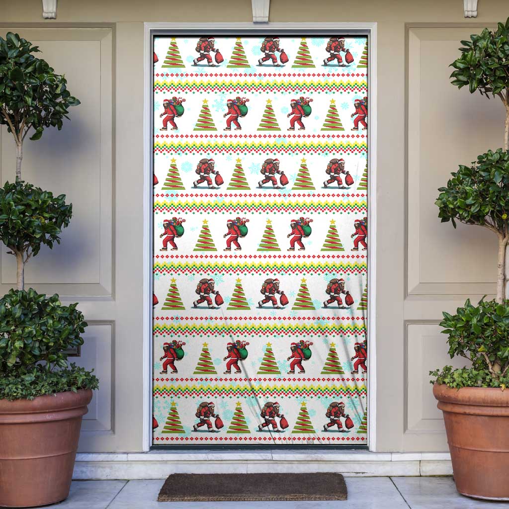 Amazing Bigfoot Christmas Door Cover Xmas Holiday Patterns - Wonder Print Shop