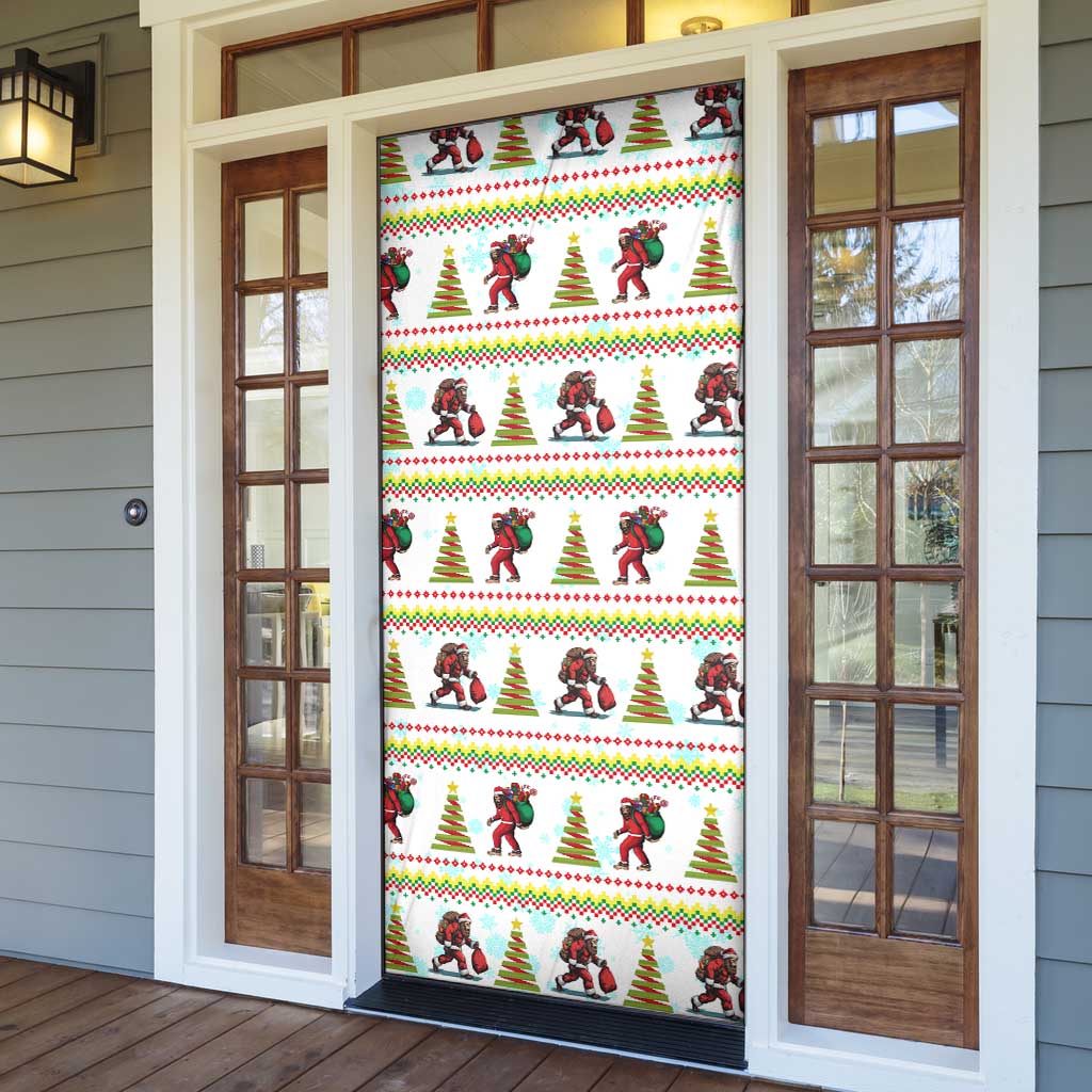 Amazing Bigfoot Christmas Door Cover Xmas Holiday Patterns - Wonder Print Shop