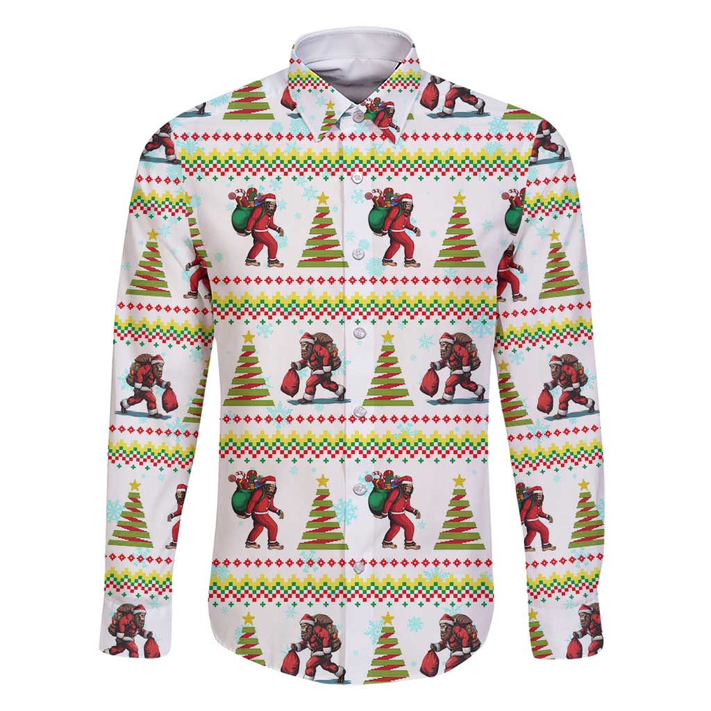 Amazing Bigfoot Christmas Family Matching Long Sleeve Bodycon Dress and Hawaiian Shirt Xmas Holiday Patterns - Wonder Print Shop