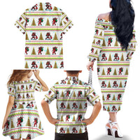 Amazing Bigfoot Christmas Family Matching Off The Shoulder Long Sleeve Dress and Hawaiian Shirt Xmas Holiday Patterns - Wonder Print Shop