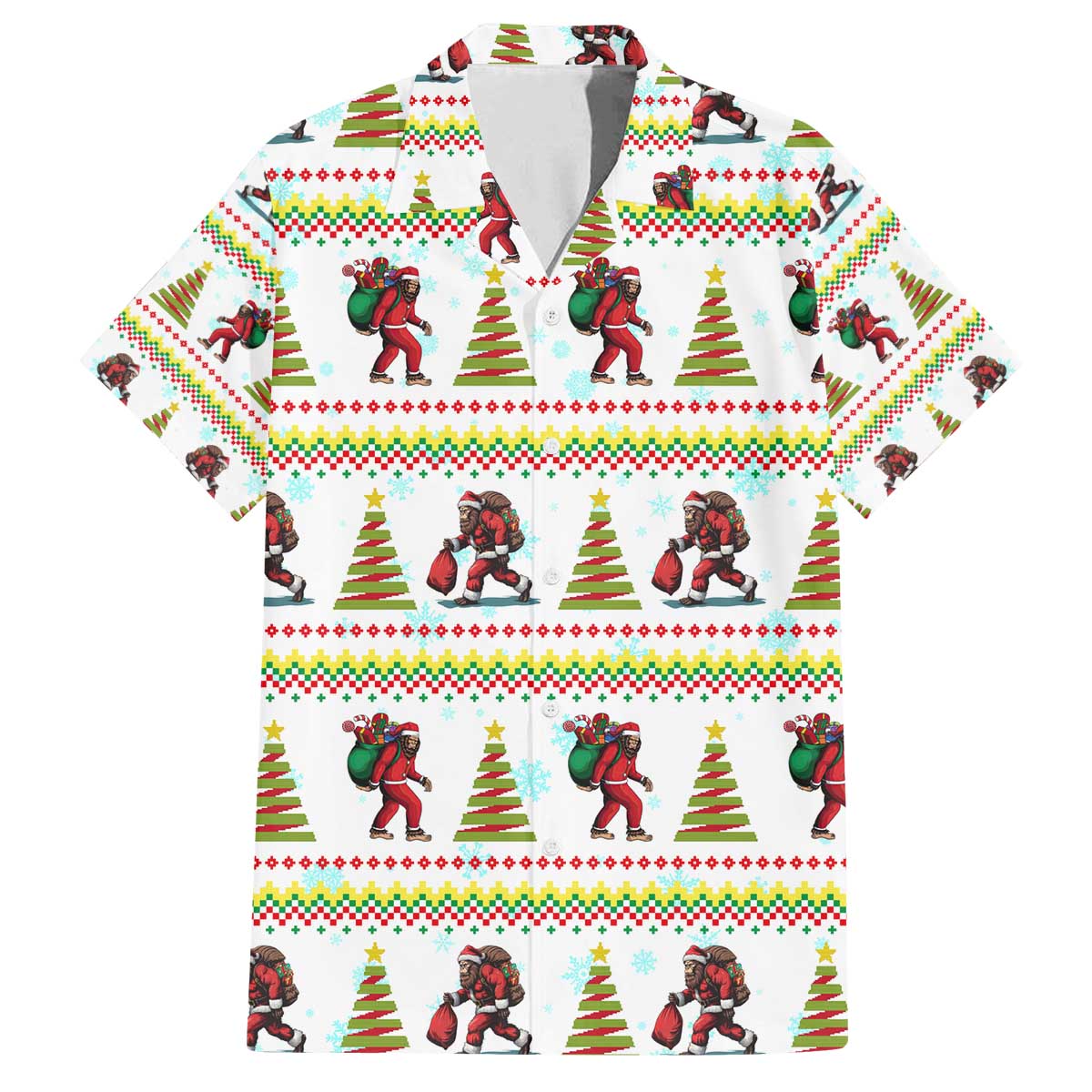 Amazing Bigfoot Christmas Family Matching Off The Shoulder Long Sleeve Dress and Hawaiian Shirt Xmas Holiday Patterns - Wonder Print Shop