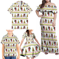 Amazing Bigfoot Christmas Family Matching Off Shoulder Maxi Dress and Hawaiian Shirt Xmas Holiday Patterns - Wonder Print Shop