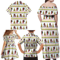 Amazing Bigfoot Christmas Family Matching Off Shoulder Maxi Dress and Hawaiian Shirt Xmas Holiday Patterns - Wonder Print Shop