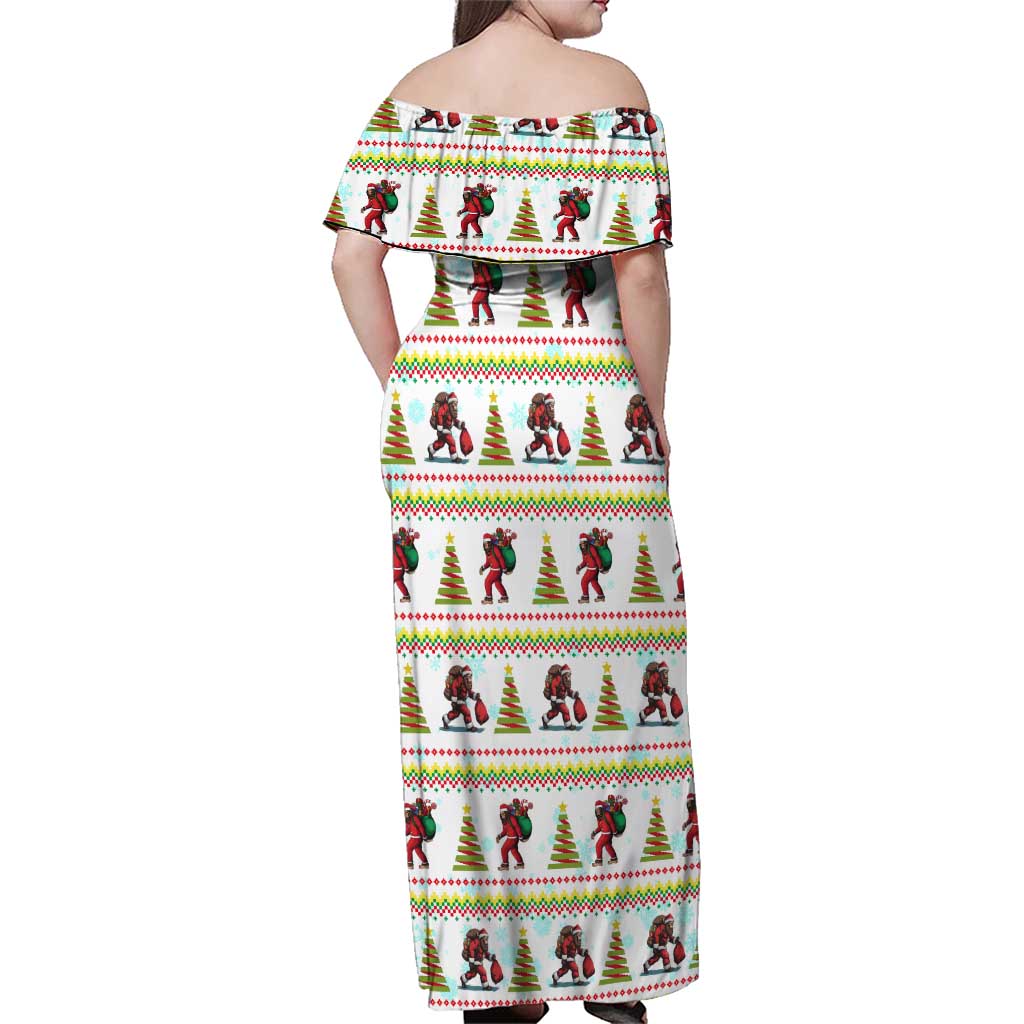 Amazing Bigfoot Christmas Family Matching Off Shoulder Maxi Dress and Hawaiian Shirt Xmas Holiday Patterns - Wonder Print Shop