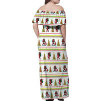 Amazing Bigfoot Christmas Family Matching Off Shoulder Maxi Dress and Hawaiian Shirt Xmas Holiday Patterns - Wonder Print Shop